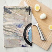 abstracte kunstcollage, gemengde media en waterver theedoek (Quarter Fold)