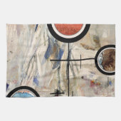 abstracte kunstcollage, gemengde media en waterver theedoek (Horizontaal)