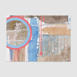 abstracte kunstcollage, gemengde media en waterver tissuepapier