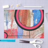 abstracte kunstcollage, gemengde media en waterver tissuepapier (Craft)