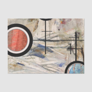 abstracte kunstcollage, gemengde media en waterver tissuepapier