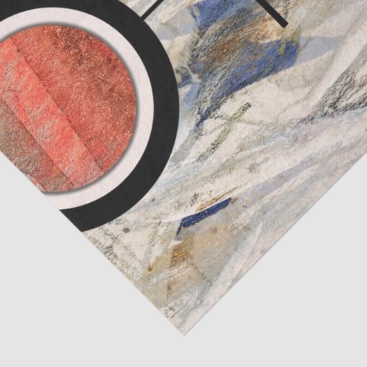 abstracte kunstcollage, gemengde media en waterver tissuepapier (Detail)