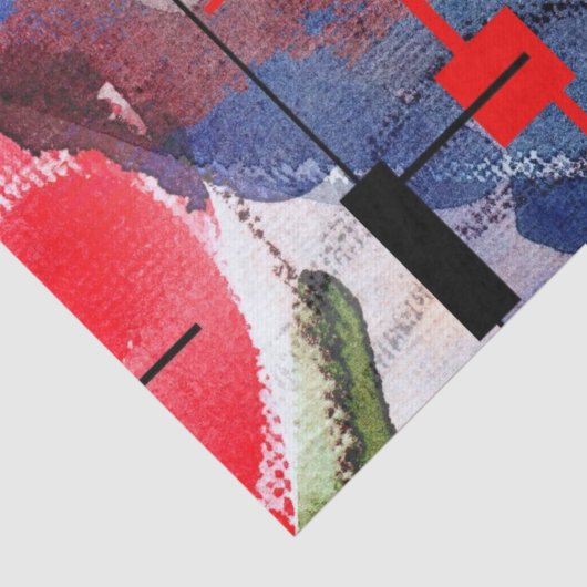 abstracte kunstcollage, gemengde media en waterver tissuepapier (Detail)