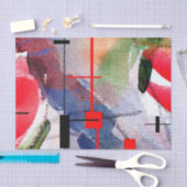 abstracte kunstcollage, gemengde media en waterver tissuepapier (Craft)