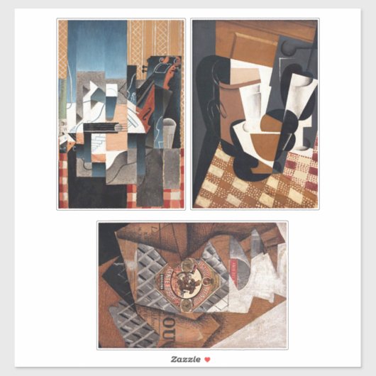 Abstracte kunstcollage in bruin en zwart sticker (Vel)