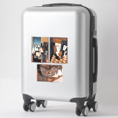 Abstracte kunstcollage in bruin en zwart sticker (Koffer)