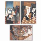 Abstracte kunstcollage in bruin en zwart sticker (Voorkant)