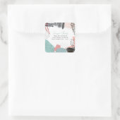 Abstracte Kunstcollage Retouradres Aangepast Vierkante Sticker (Tas)