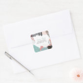 Abstracte Kunstcollage Retouradres Aangepast Vierkante Sticker (Envelop)