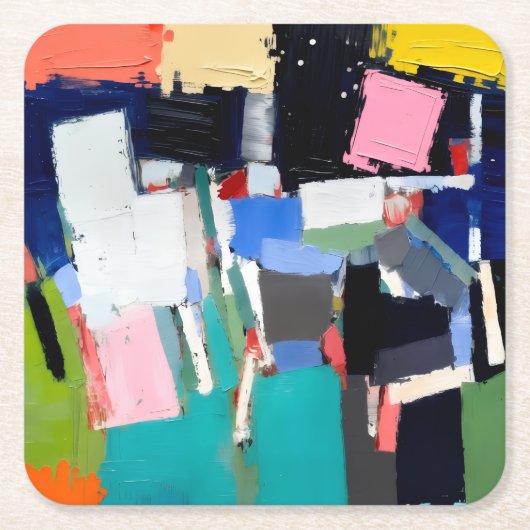 Abstracte Kunstcompositie Kartonnen Onderzetters (Voorkant)