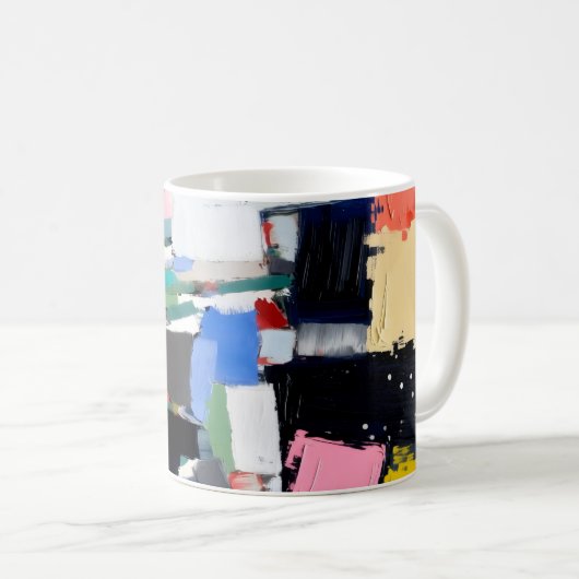 Abstracte Kunstcompositie  Koffiemok (Voorkant rechts)