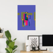Abstracte Kunstcompositie Poster (Thuiskantoor)