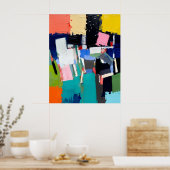 Abstracte Kunstcompositie Poster (Keuken)