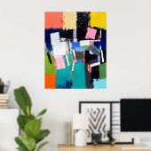 Abstracte Kunstcompositie Poster (Thuiskantoor)
