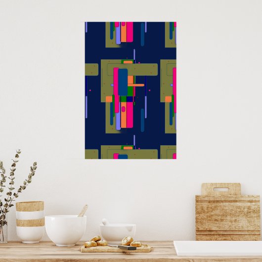 Abstracte Kunstcompositie Poster (Keuken)