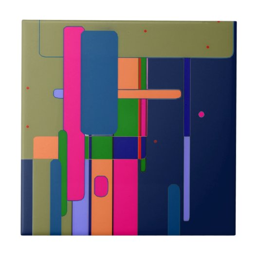 Abstracte Kunstcompositie  Tegeltje (Voorkant)