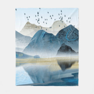 Abstracte kunstdecoratieve achtergrond. Bergen en Fleece Deken