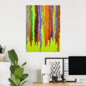 Abstracte kunstdikke verfdruppel heldere regenboog poster (Thuiskantoor)