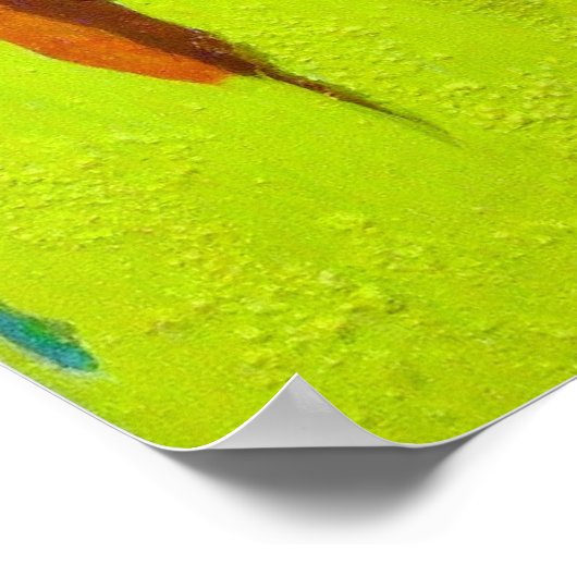 Abstracte kunstdikke verfdruppel heldere regenboog poster (Hoek)