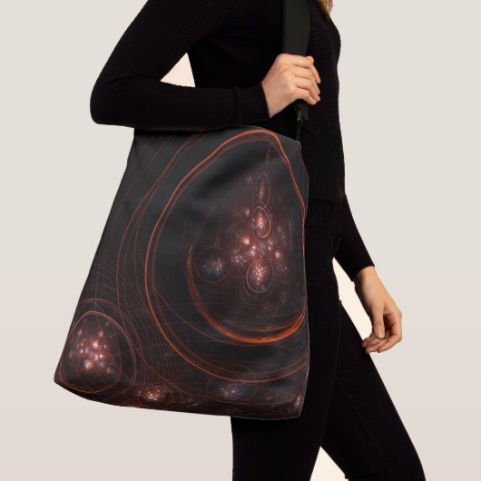Abstracte kunstdwarsdoorsnede crossbody tas (Dichtbij)