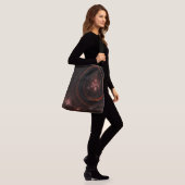 Abstracte kunstdwarsdoorsnede crossbody tas (Op model)