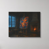 Abstracte kunstenaarswinterstudio canvas afdruk (Voorkant)