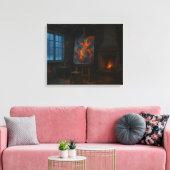 Abstracte kunstenaarswinterstudio canvas afdruk (Insitu (Woonkamer))