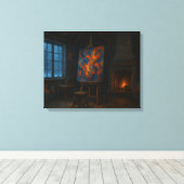 Abstracte kunstenaarswinterstudio canvas afdruk (Insitu (Houten vloer))