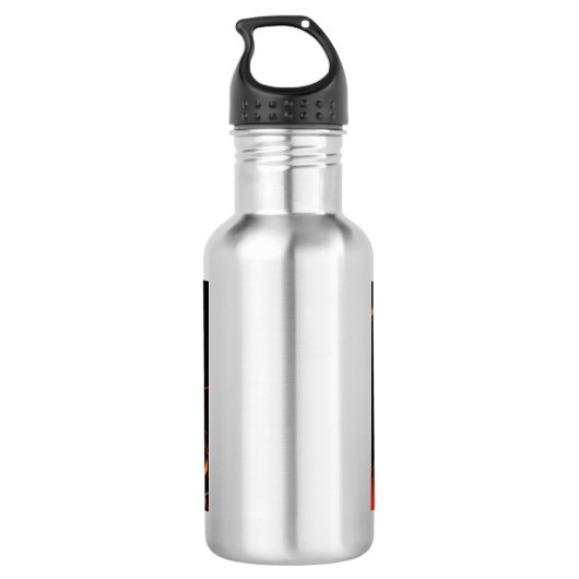 Abstracte kunstflesje hartslag waterfles  (Achterkant)