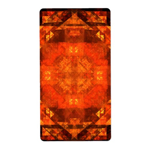 Abstracte kunstfractal zonder grenzen etiket (Voorkant)