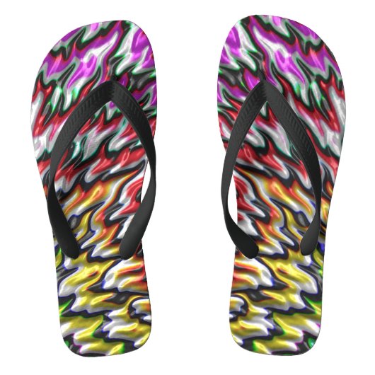 Abstracte kunstfractals van eero "Dream Fish" Teenslippers (Voetbed)