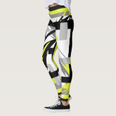 Abstracte kunstgeel pasta-kleuren Leggings (Links)