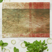 Abstracte kunstgreep Geometric Red Oranje Groen Theedoek (Gevouwen)