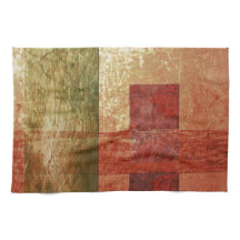 Abstracte kunstgreep Geometric Red Oranje Groen