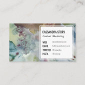 Abstracte kunsthand geschilderd gedempte waterverf visitekaartje (Achterkant)