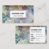 Abstracte kunsthand geschilderd gedempte waterverf visitekaartje (Voorkant / Achterkant)