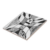 Abstracte kunstkeramische tapijten tegeltje (Zijkant)