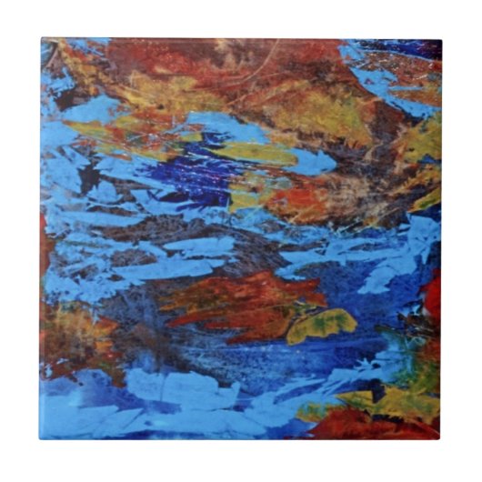 Abstracte kunstkeramische tapijten tegeltje (Voorkant)