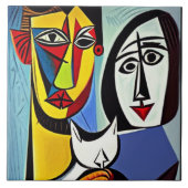 Abstracte kunstkeramische tapijten tegeltje (Voorkant)