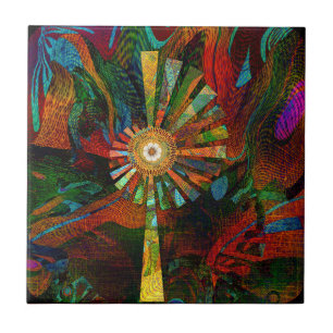 Abstracte kunstkeramische tapijten tegeltje