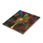 Abstracte kunstkeramische tapijten tegeltje (Zijkant)