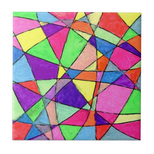 Abstracte kunstkeramische tapijten tegeltje (Voorkant)