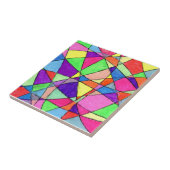 Abstracte kunstkeramische tapijten tegeltje (Zijkant)