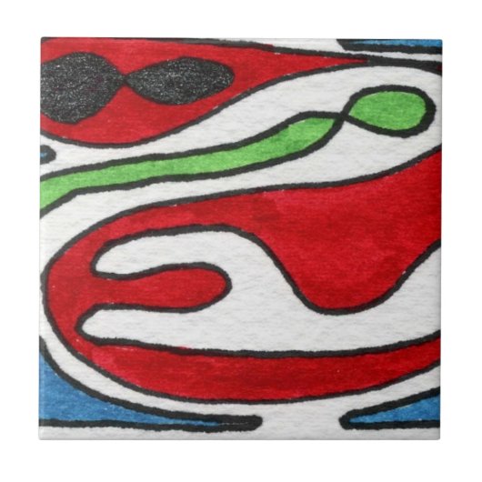 Abstracte kunstkeramische tapijten tegeltje (Voorkant)
