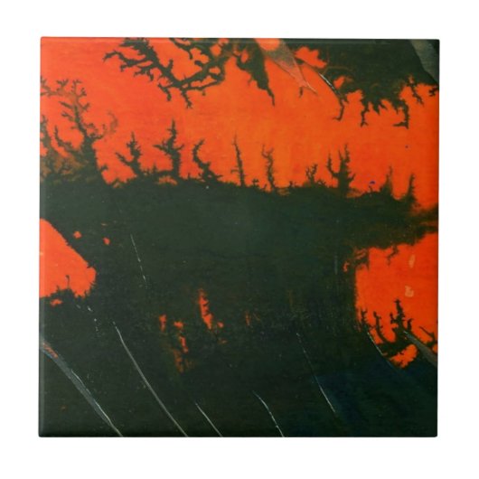 Abstracte kunstkeramische tapijten tegeltje (Voorkant)