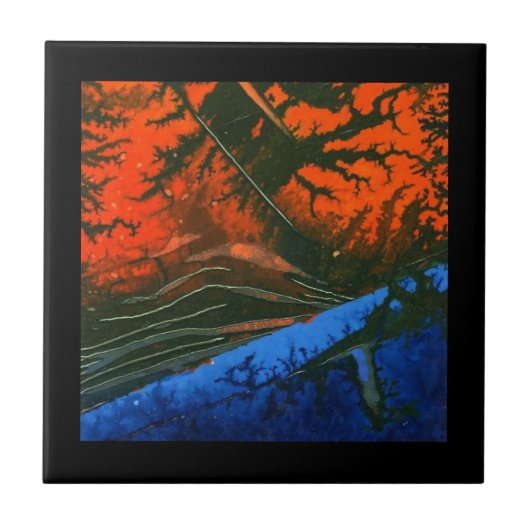 Abstracte kunstkeramische tapijten tegeltje (Voorkant)