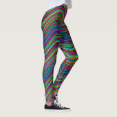 Abstracte kunstkleurdecoratieve avy-lijnen leggings (Rechts)