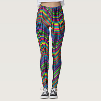 Abstracte kunstkleurdecoratieve avy-lijnen leggings