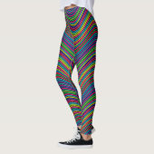 Abstracte kunstkleurdecoratieve avy-lijnen leggings (Links)
