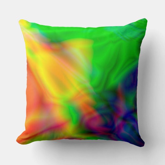 Abstracte kunstkleuren groen, rode kussen (Voorkant)